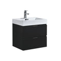 24 in. Wall Mount Black Bathroom Vanity W452757