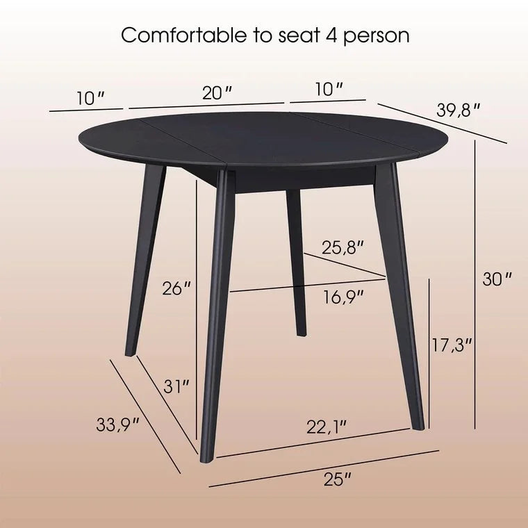 40 inch Drop Leaf Round Table Birch Solid Wood K191569