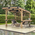 Wooden Grill Gazebo 10 ft. x 11 ft. Cedar Frame with Aluminum Hardtop Roof J743