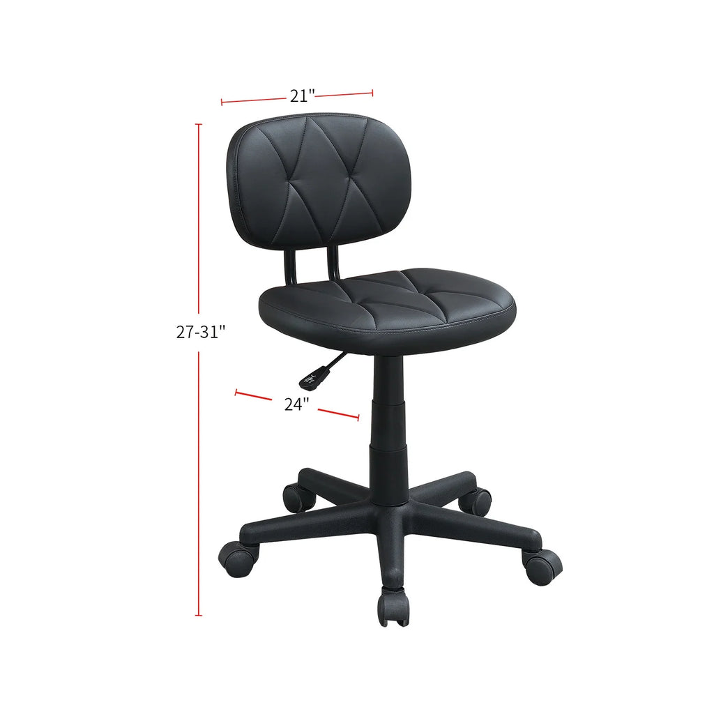 Black PU Leather Low-Back Office Chair J3009