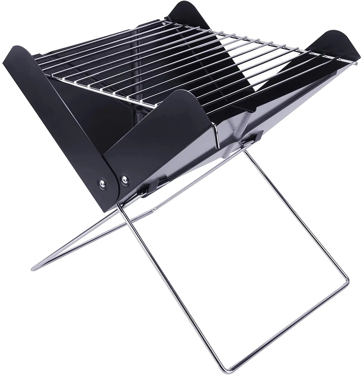 Charcoal BBQ Grill Foldable Black W94545