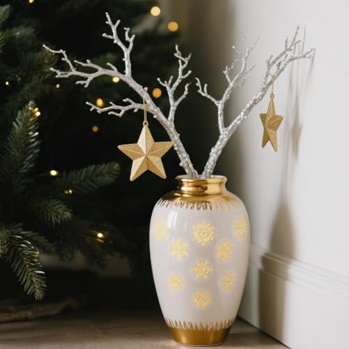 1000Pcs Clear Gold Foil Snowflake Stickers Roll V634877