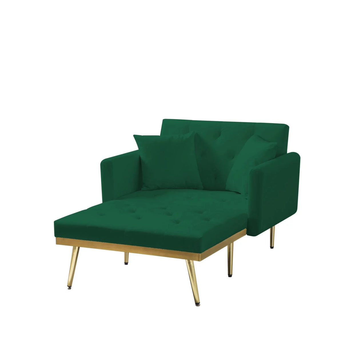 Green Convertible Chaise Lounge Sofa Bed U6506