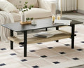 Farmhouse Rattan Storage Solid Wood Coffee Table O53204