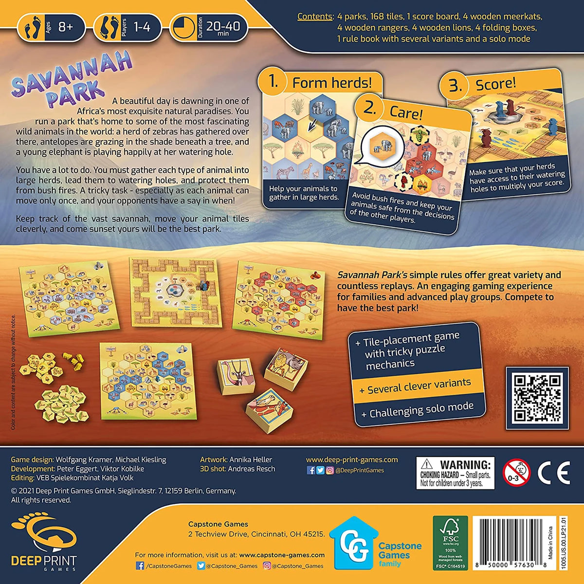 Savannah Park Family Strategy Board Game K565