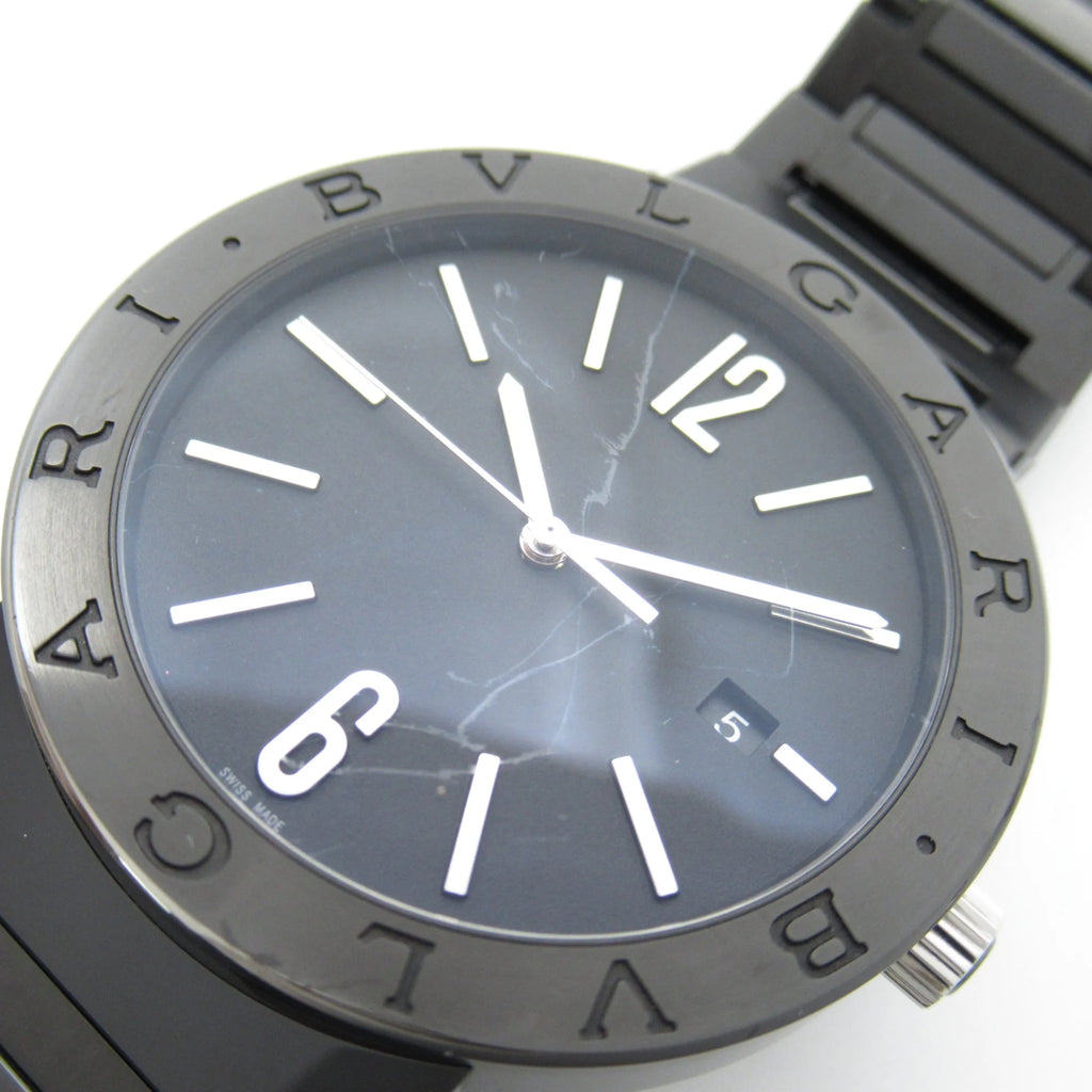Pre-Owned Black Stainless Steel Mechanical Automatic Wrist Watch W5424