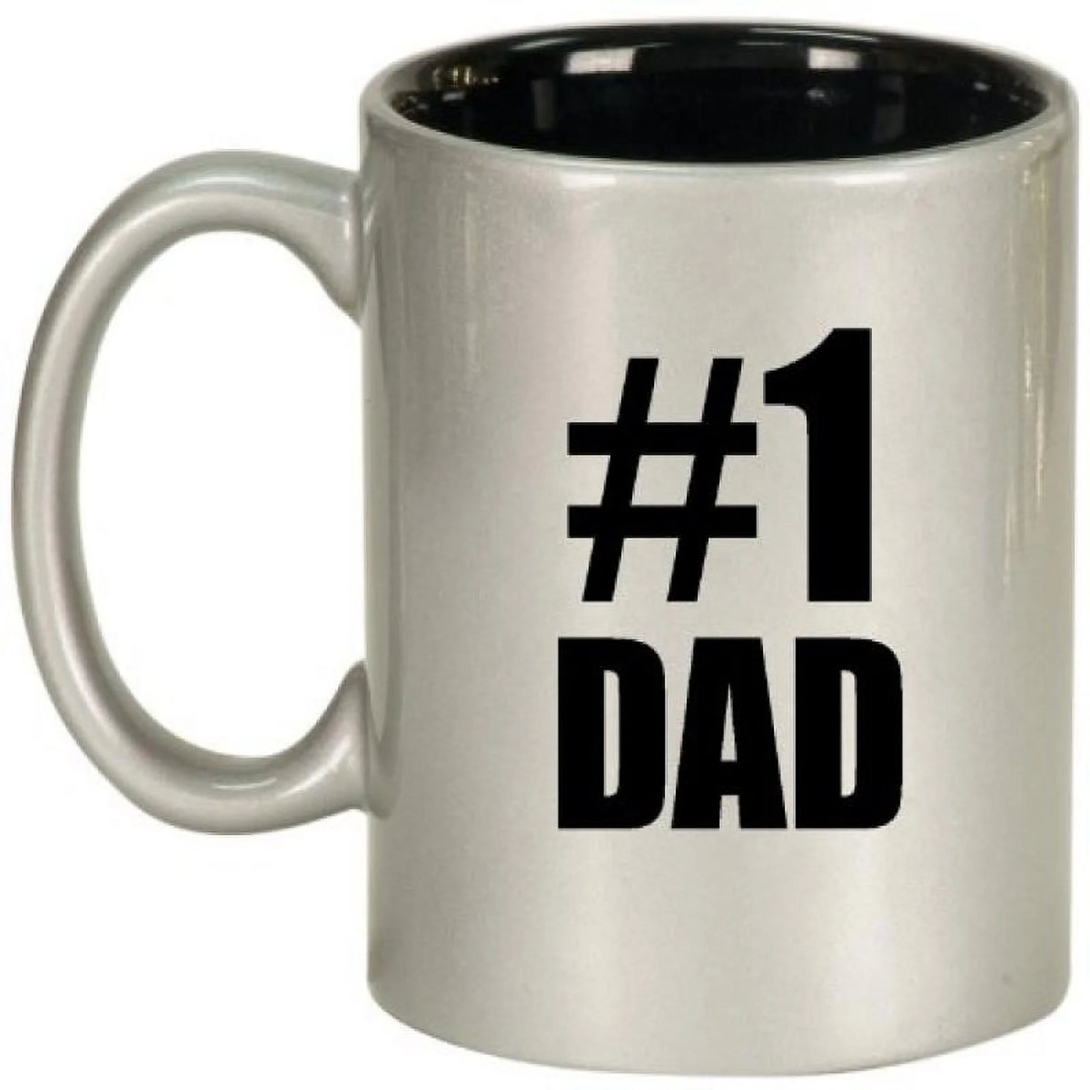 Ceramic Coffee Tea Mug Cup Silver Black G190032