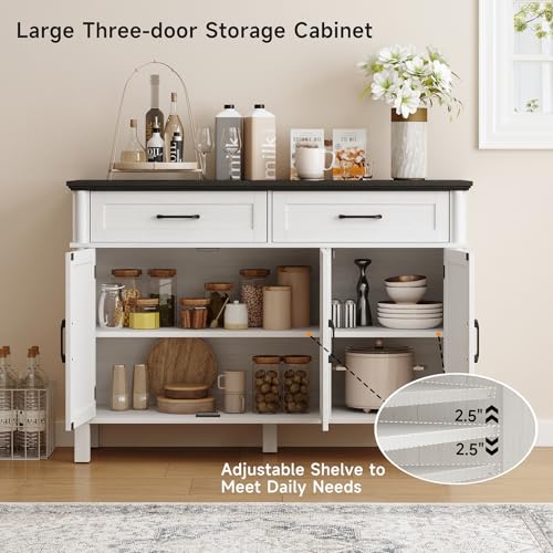 Black 48 Inches Buffet Cabinet with Storage C54700