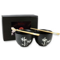 Black Porcelain Dinnerware Set of 2 with Chopsticks Utensils V823926