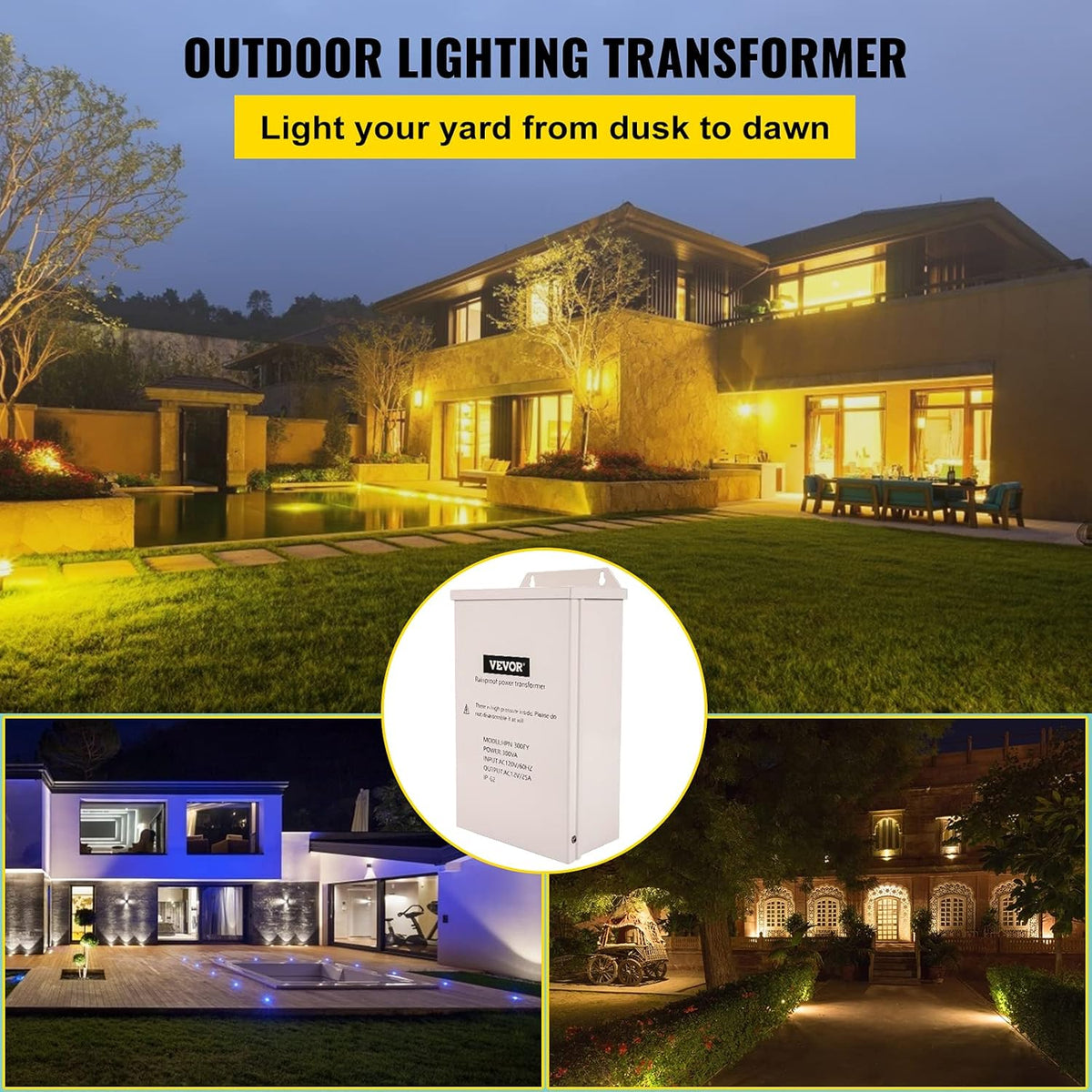 300 Watt Low Voltage Landscape Lighting Transformer J826