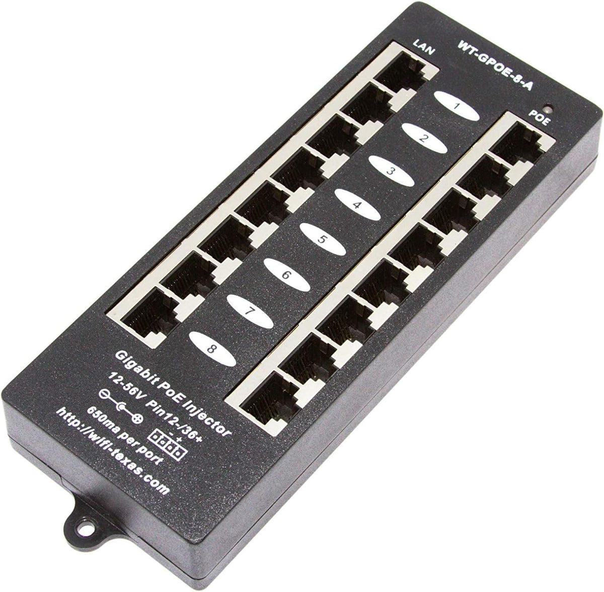 8 Port Gigabit Passive PoE Injector with 48V 120W Power Supply Z877351