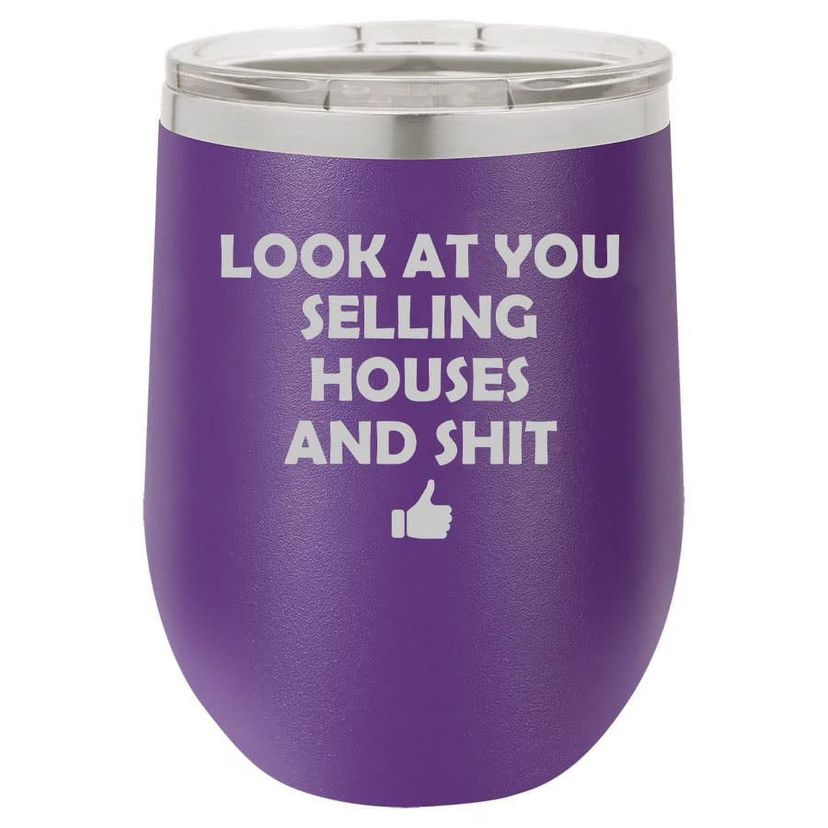 12 oz Double Wall Vacuum Insulated Stainless Steel Stemless Wine Tumbler Travel Mug With Lid J972