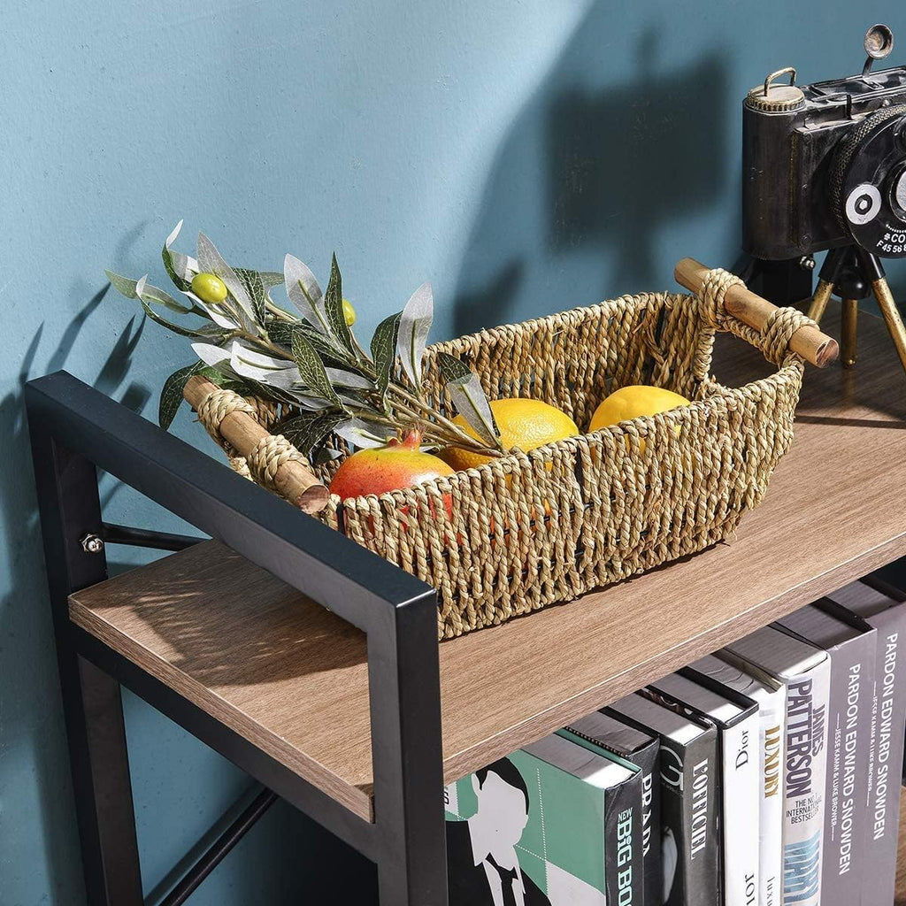 2 Tier Industrial Style Bookshelf Storage Rack Q7754