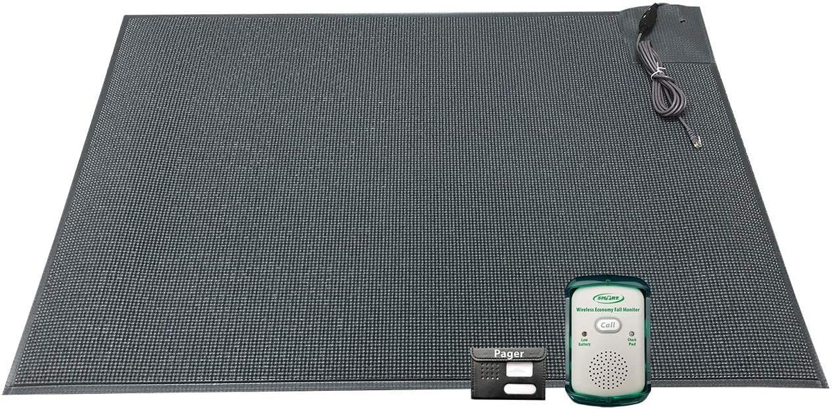 Wireless Quiet Fall Alert with Floor Mat and Caregiver Pager D652235