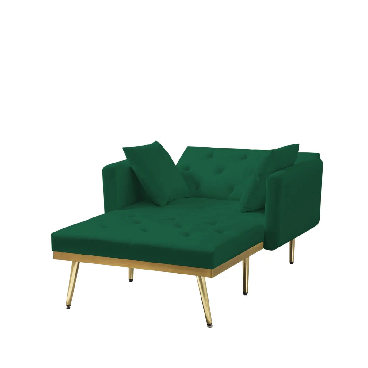 Green Convertible Chaise Lounge Sofa Bed U6506