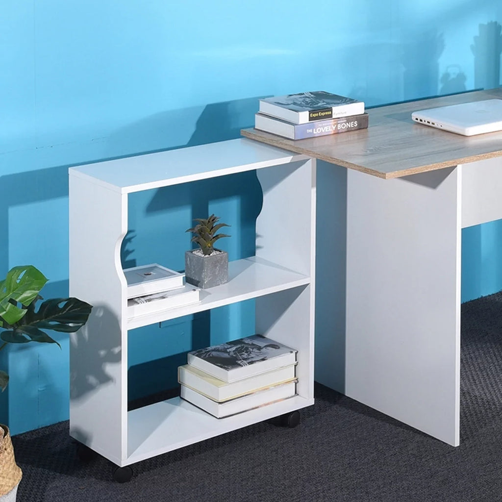 L Shape Computer Desk with Bookcase F915554