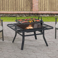 38 Inch Wood Burning Fire Pit with Grill Grate and Fire Poker F38322