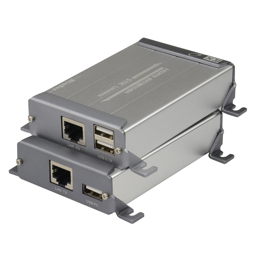 HDMI USB KVM Extender, 80m 1080P@60Hz Over Rj45 Cat5e Cat6, USB2.0 * 2, Transmitter and Receiver X32849