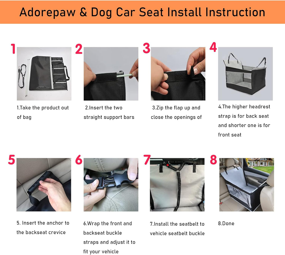 Dog Car Seat Extender for Large Dogs, Waterproof Materials P36441