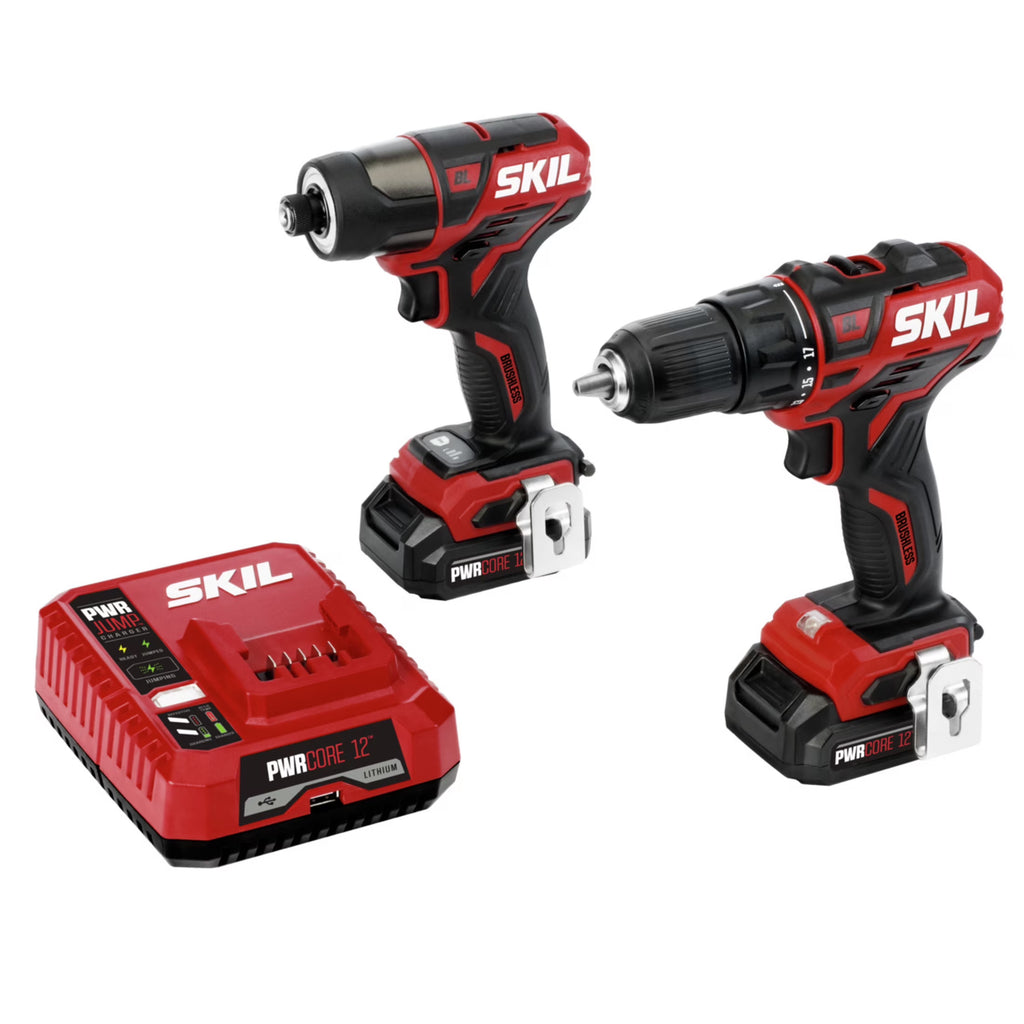 12 Volt Cordless Drill Driver and Impact Driver Kit with two 2.0Ah Batteries and Charger H148927