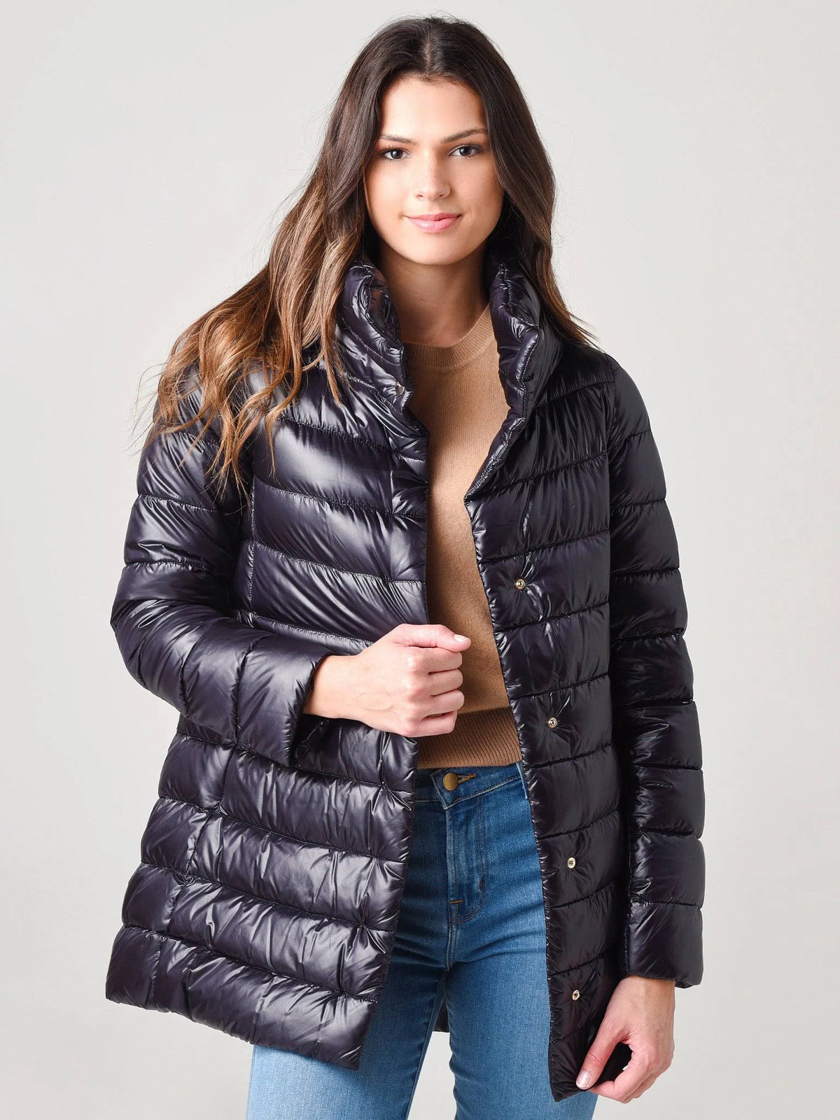 Black Down Coat V7193