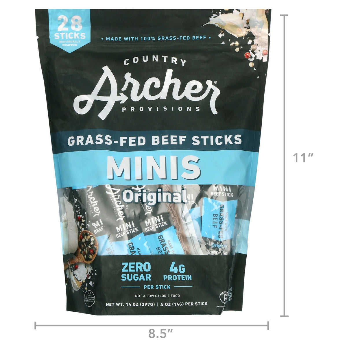 Mini Beef Sticks Original Grass-Fed 28 Count A55248