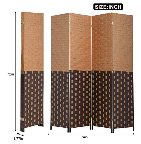 Black 6 Panel 6 ft Foldable Room Divider H846456