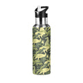 Army Green Camo Dinosaur Stainless Steel Water Bottle with Straw Lid 20 OZ M88581