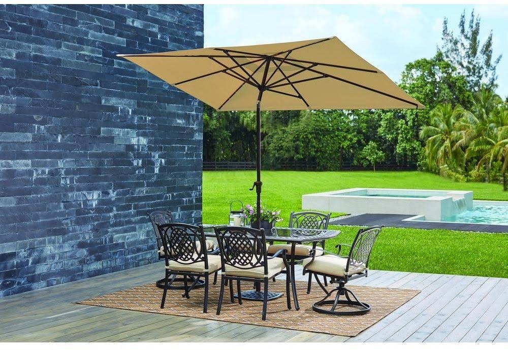 Cafe Aluminum Solar Patio Umbrella G316845