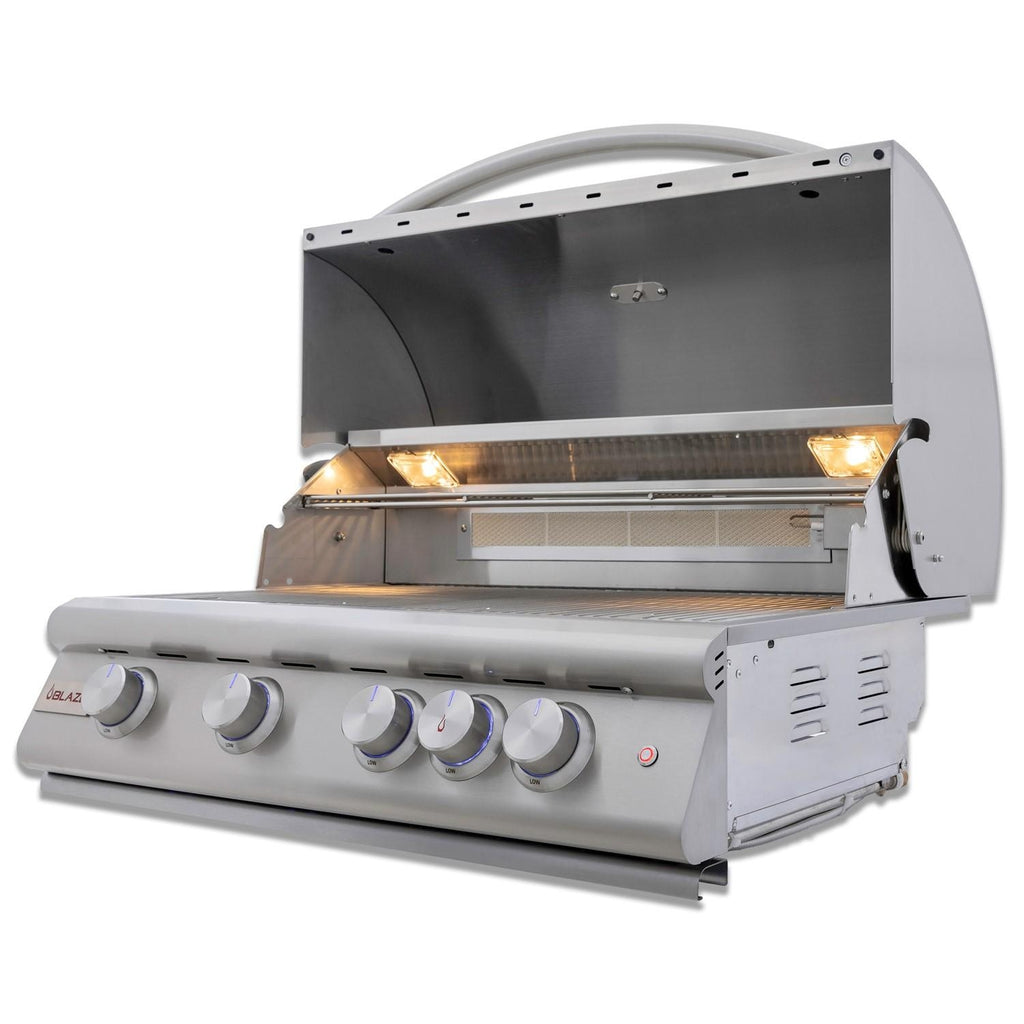 32-Inch 4-Burner Built-In Propane Gas Grill with Rear Infrared Burner & Lift-Assist Hood T320