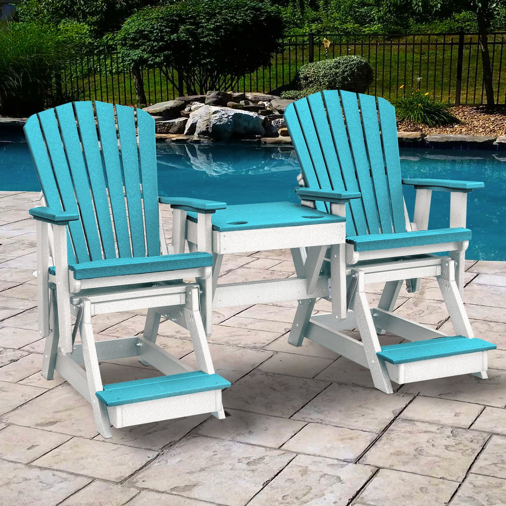 Double Balcony Height Glider with Center Table L46876
