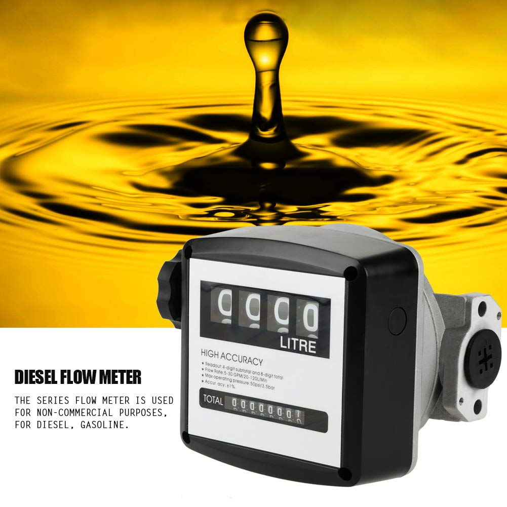 Digital Aluminum Flow Meter with 4-Digital Batch Display Pack of 2 E814983