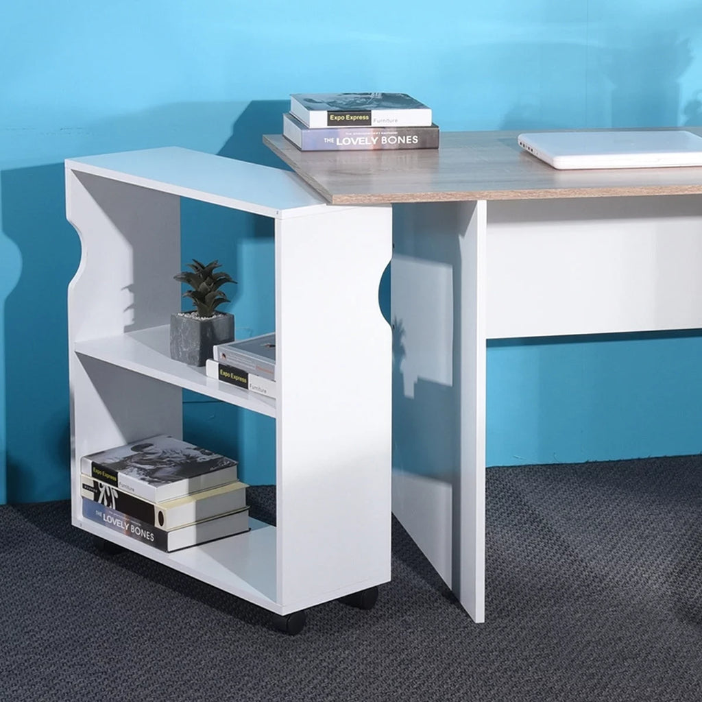 L Shape Computer Desk with Bookcase F915554