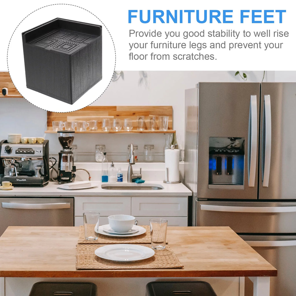 4pcs Square Rubber Furniture Risers P23043