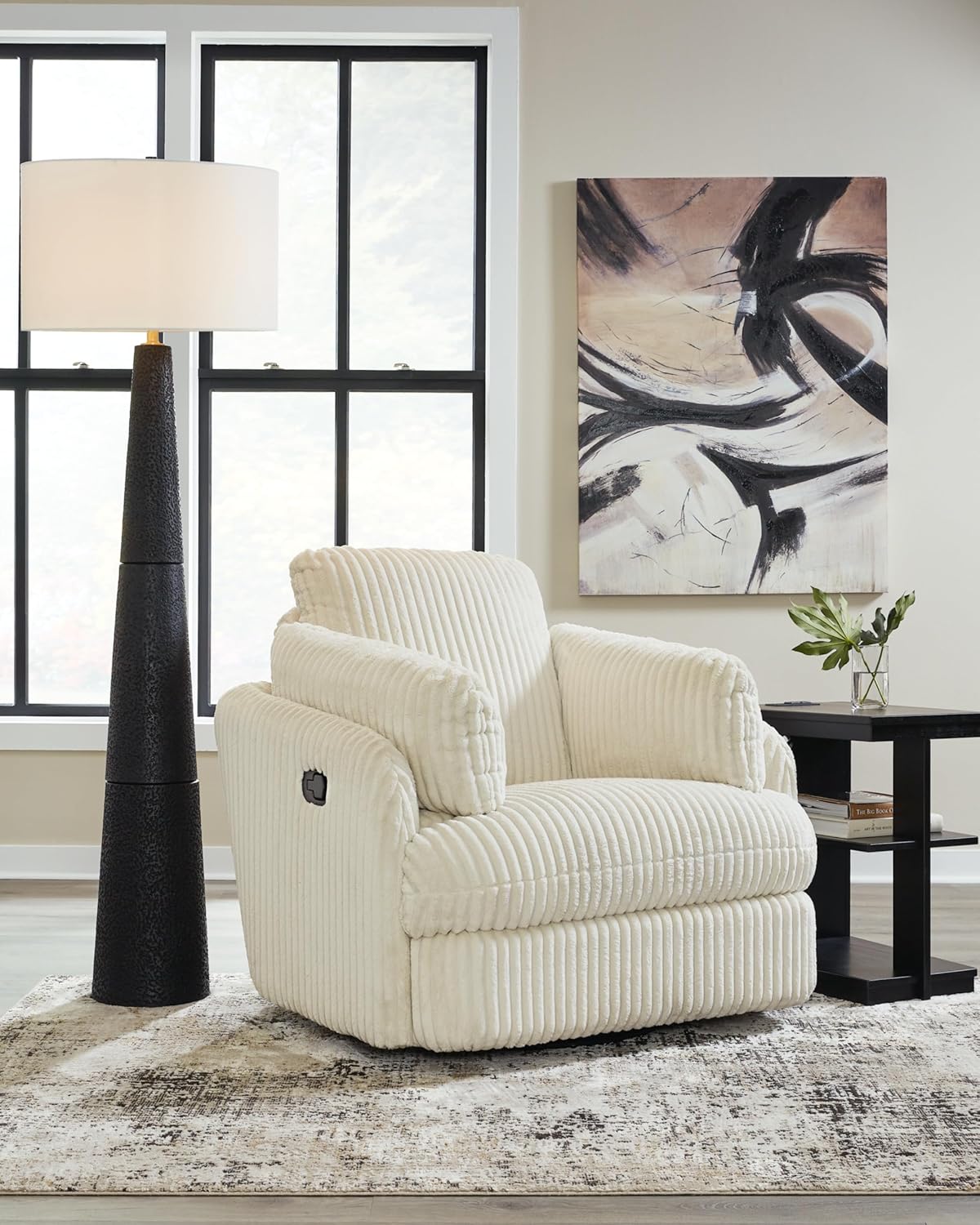 White Swivel Glider Recliner J4053