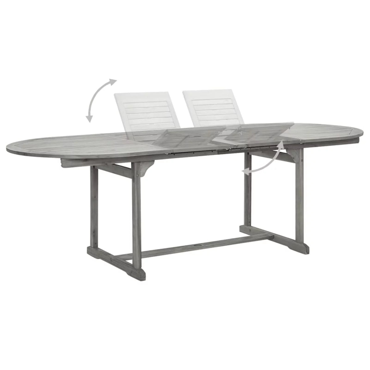 7 Piece Gray Acacia Wood Outdoor Dining Set G9681