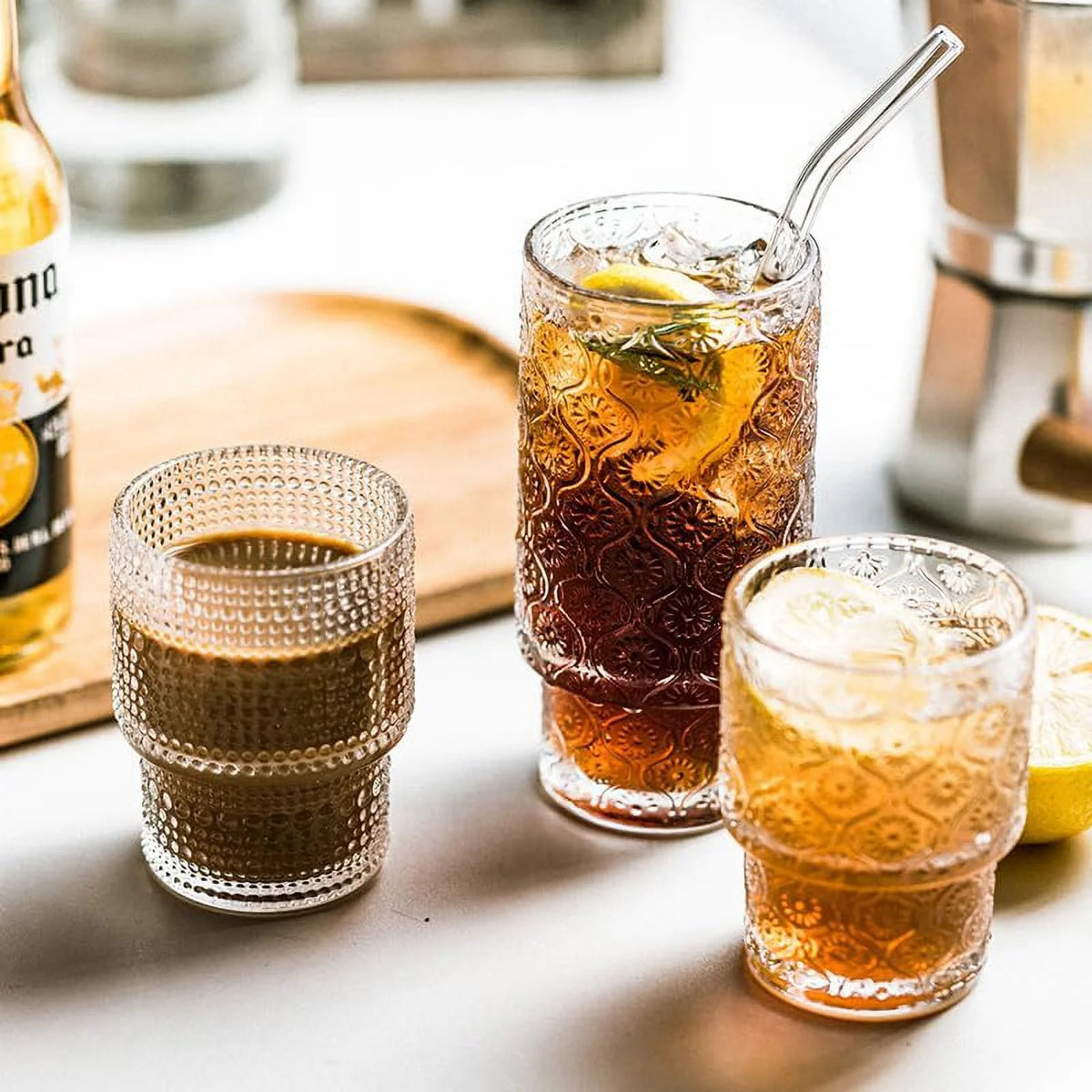Set of 4 Small Transparent Glass Cups 190ml F3588