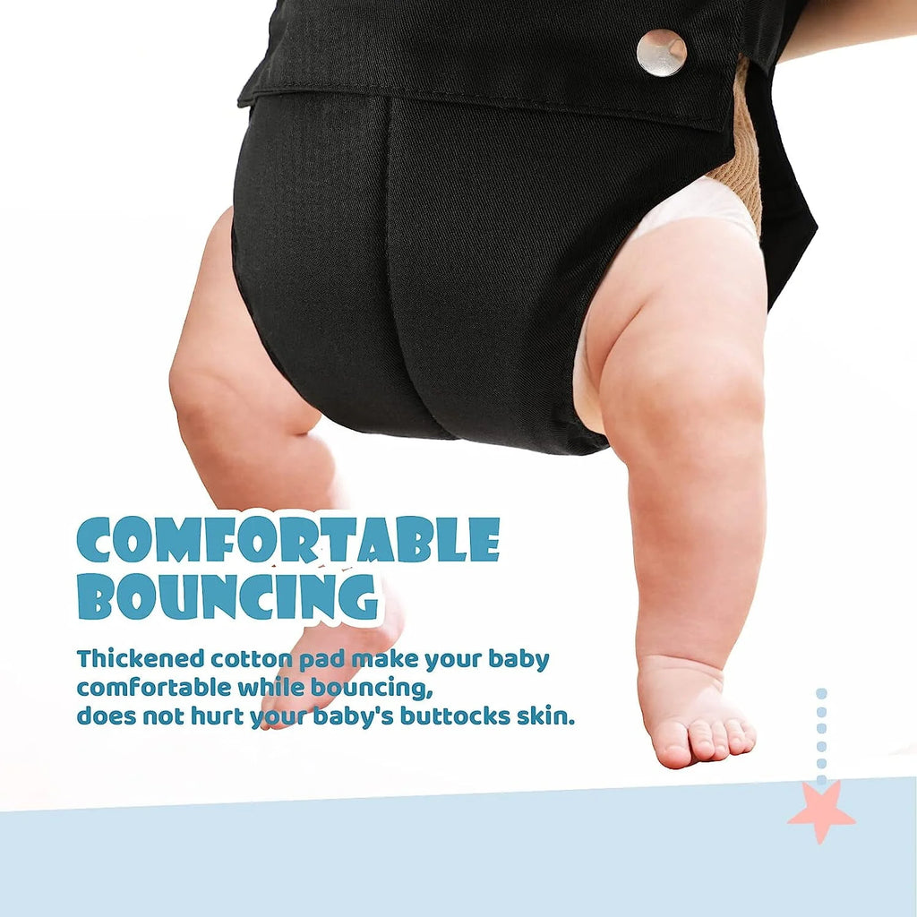 2 in 1 Baby Door Jumper, Adjustable Strap and Seat, Black R156