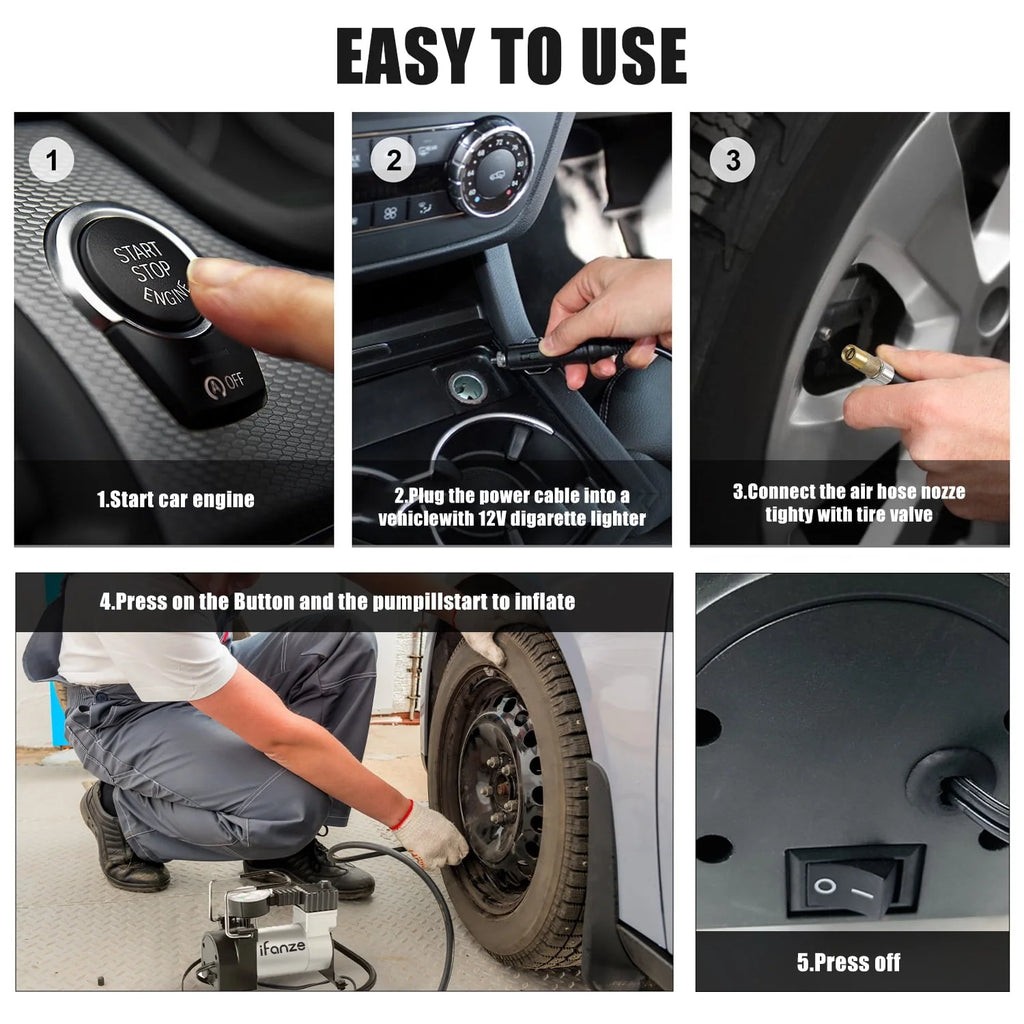 Portable Air Compressor Tire Inflator 12V G108279