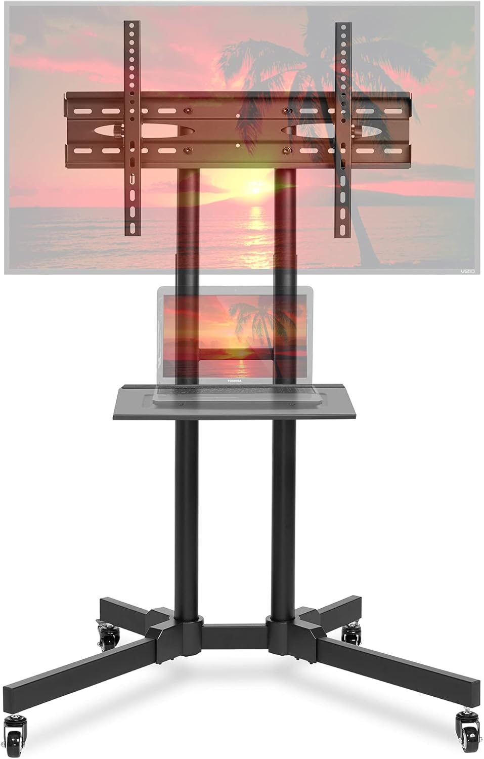 Rolling TV Stand Mobile TV Cart with Wheels T2772