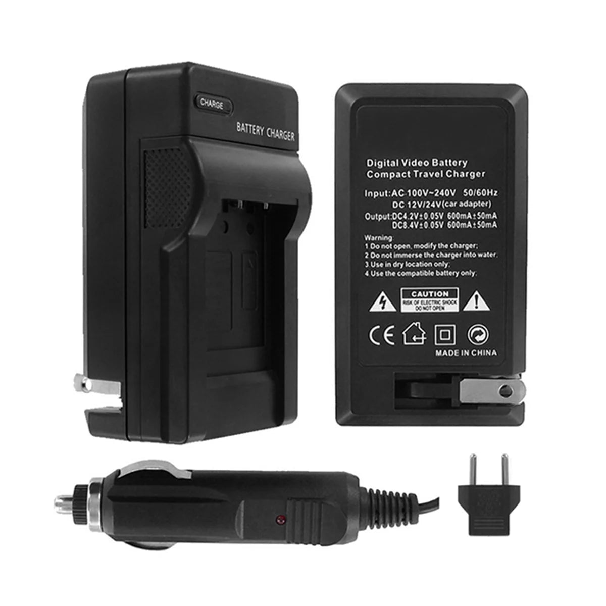 2-Pack High-Capacity Replacement Batteries with Rapid Travel Charger for Select Casio Cameras D184
