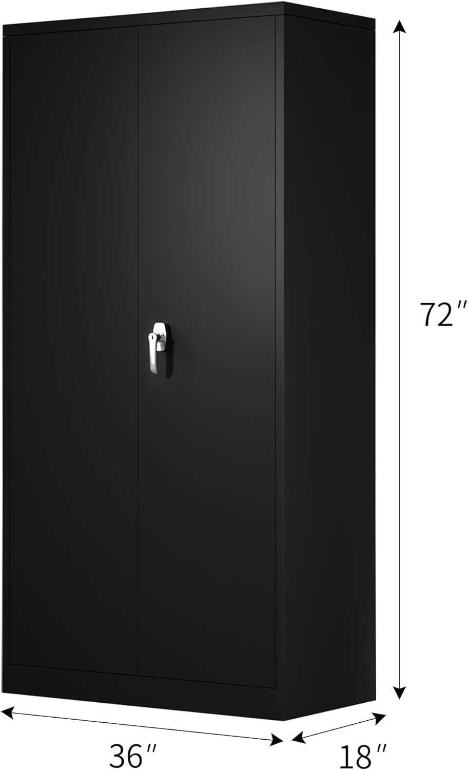Metal Storage Cabinet with 4 Adjustable Shelves, 72 H, Black G211
