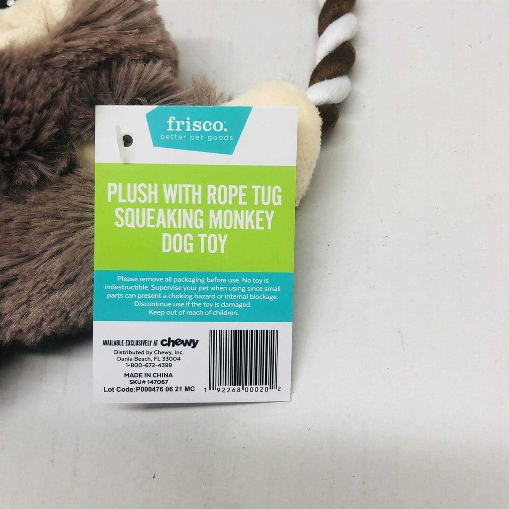 Monkey Plush Rope Squeaky Dog Toy Q871633
