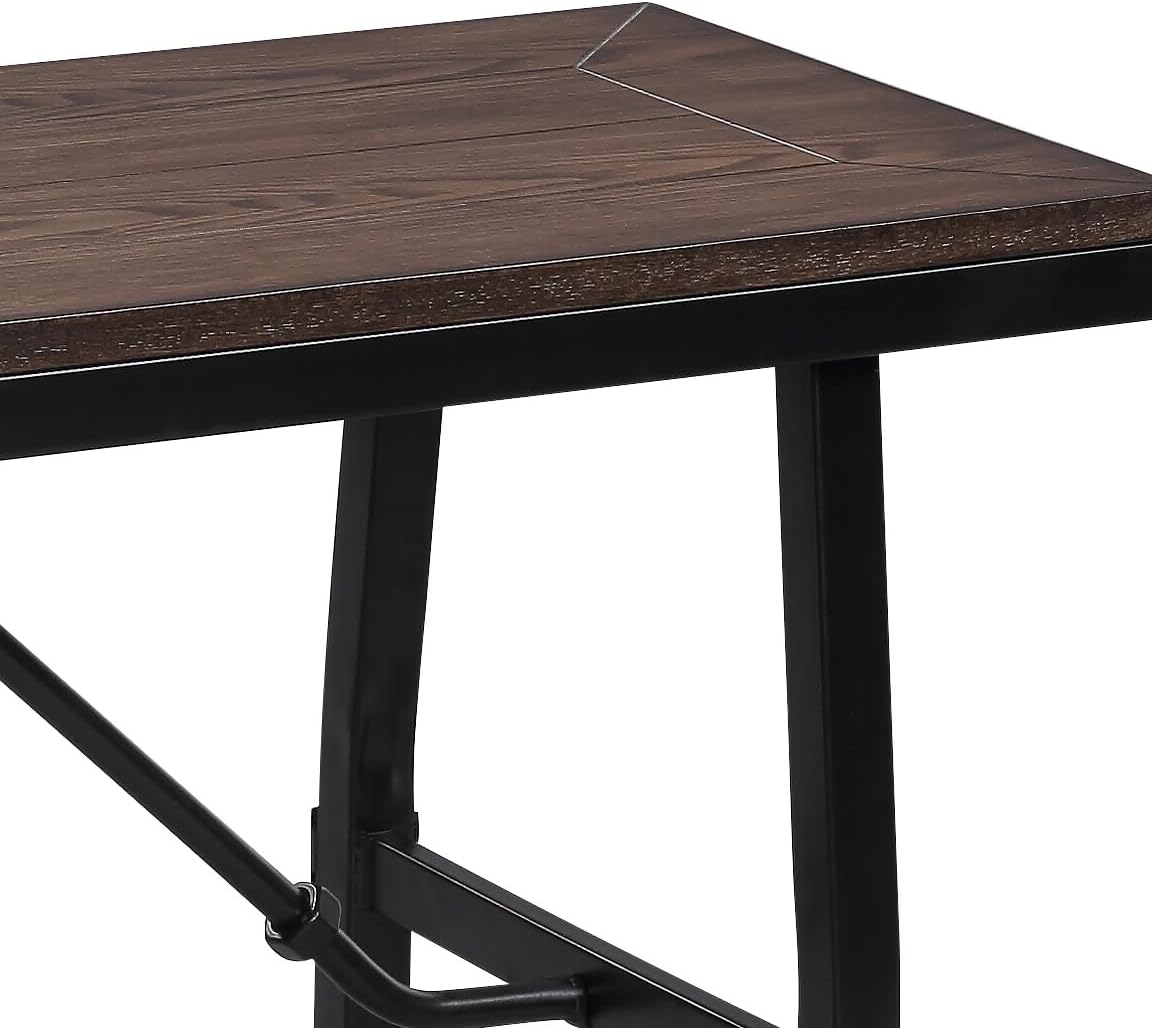 Oak and Black Rectangle Bench S8379