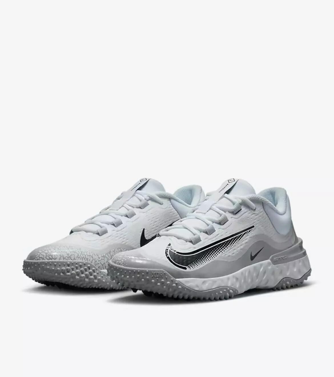 Grey/White Baseball Turf Shoes K71398
