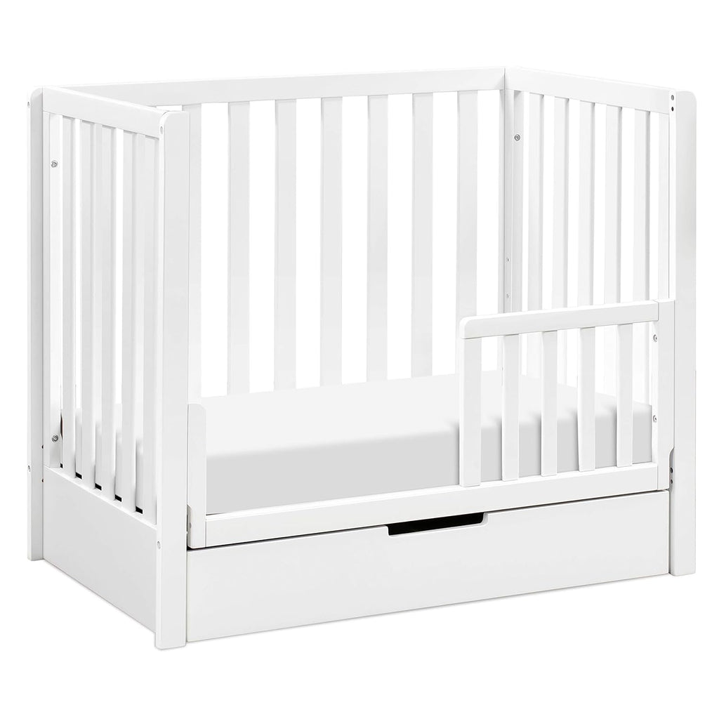 White 4-in-1 Convertible Mini Crib with Trundle Drawer R607310