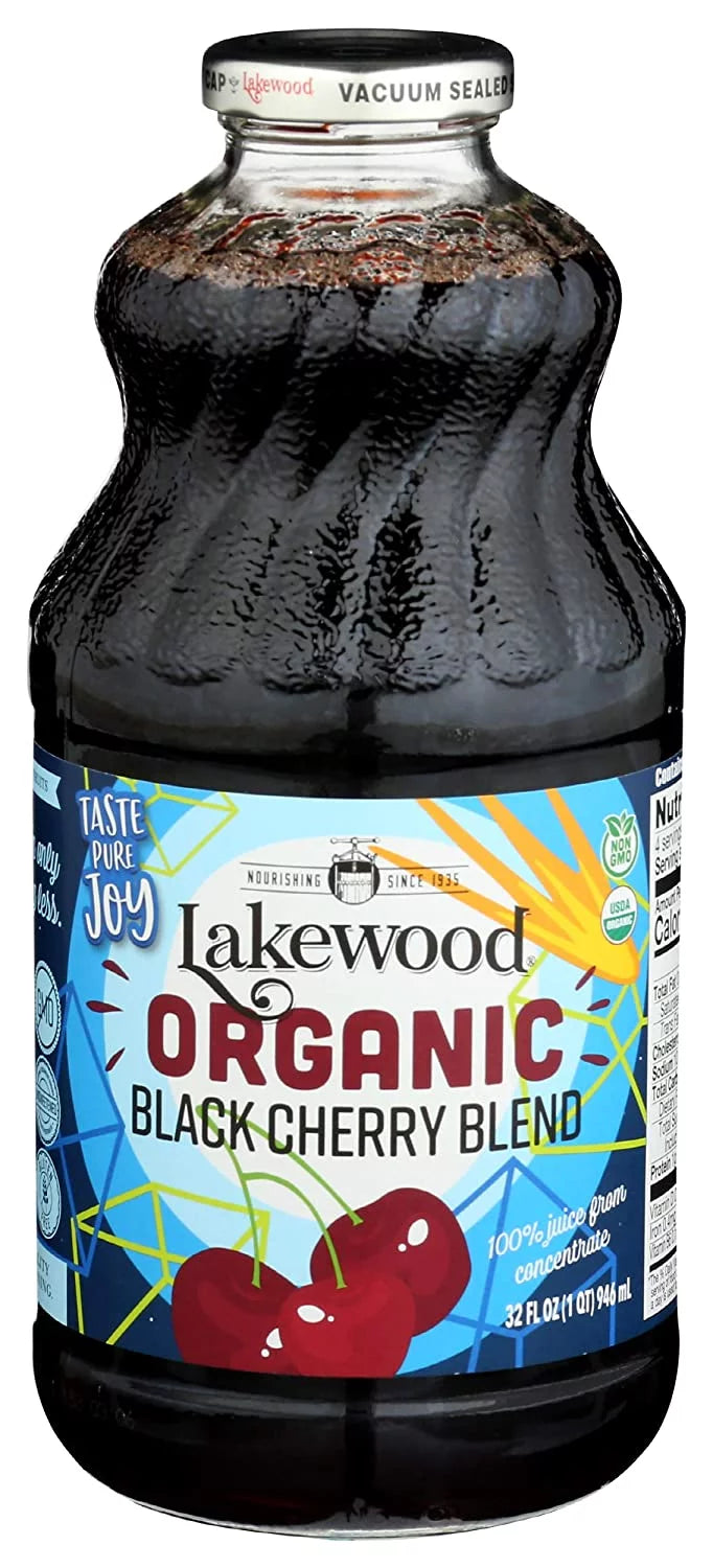Organic Pure Fruit Juice Nectar Blend No Sugar Added Black Cherry 32 fl oz Pack of 3 O4521