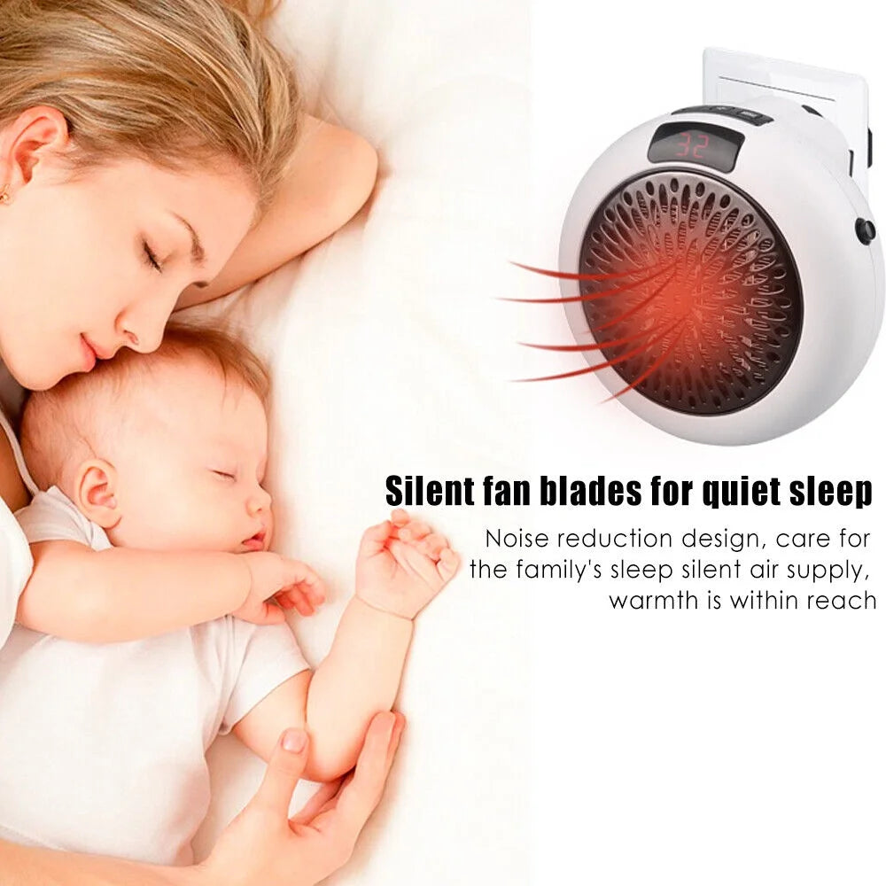 900W Plug in Electric Heater Fan with Remote Timer W19719