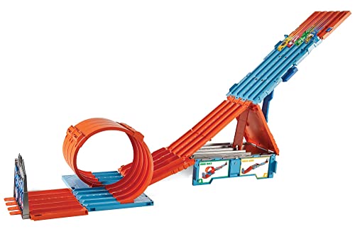 Toy Car Track Set with 2 Cars in 1:64 Scale Q44031