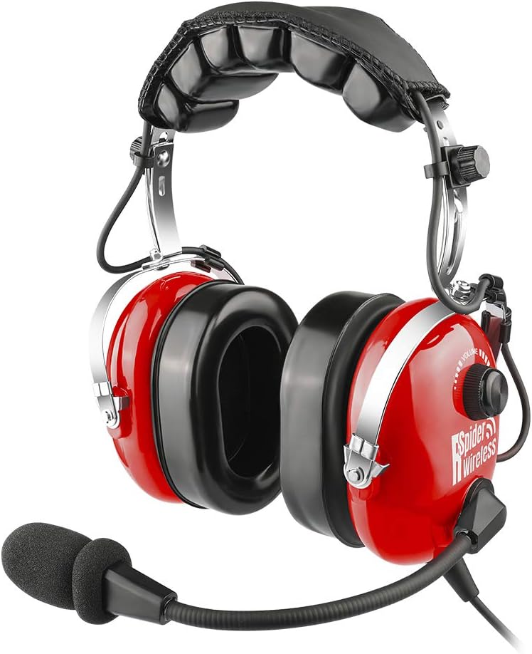 Grey Passive Noise Cancelling Aviation Headset with Carrying Case O532698